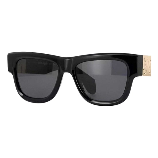 Palm Angels Mens Merrill Rectangular Gold Detail Sunglasses (Black/Dark Grey) - Image 3