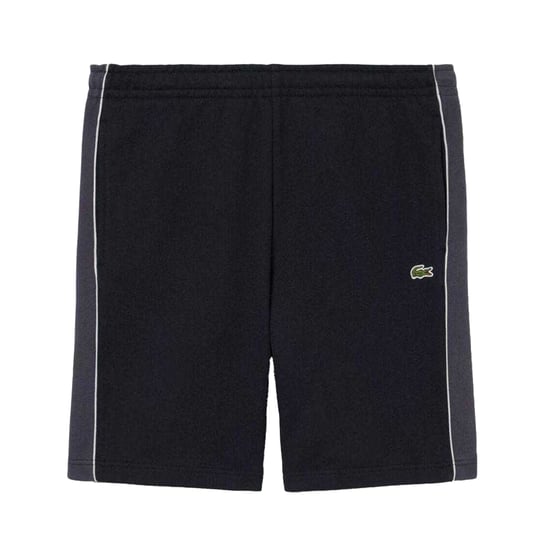 Lacoste Mens Fleece Side Stripe Shorts (Black) - Image 2