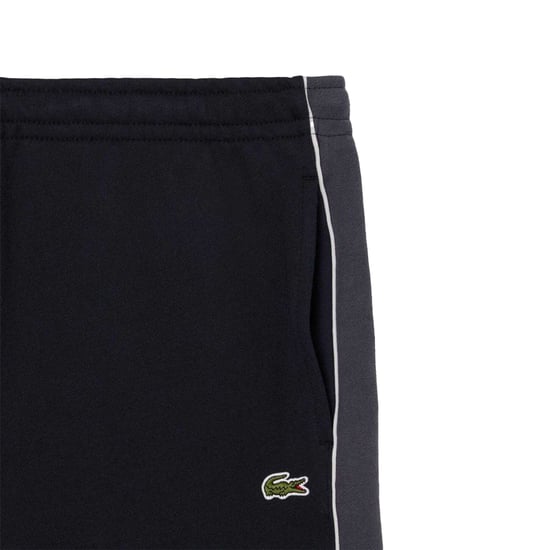 Lacoste Mens Fleece Side Stripe Shorts (Black) - Image 3
