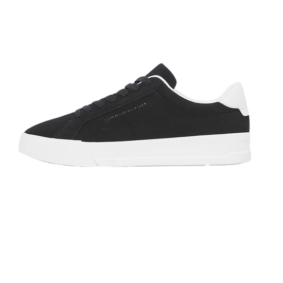 Tommy Hilfiger Heren-sportschoenen van 'Pebble Grain Court'-leer (Zwart, Wit) - Image 2