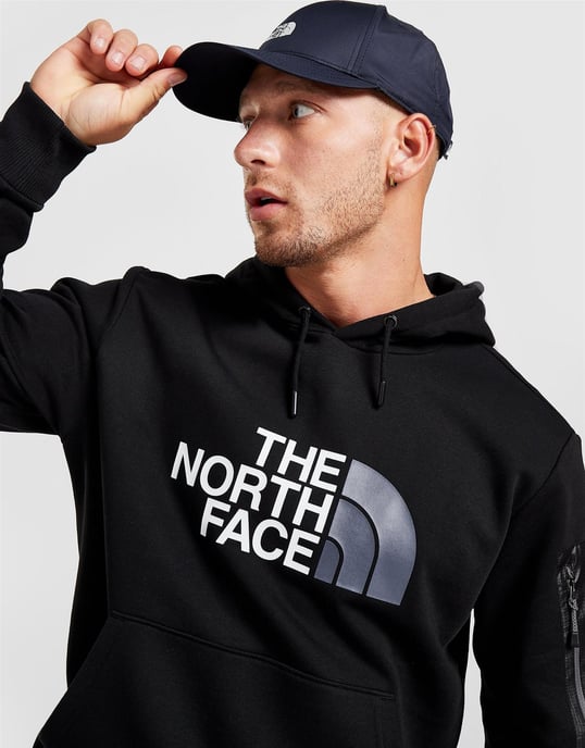 TNF Mens Woven Pocket Hoodie in Black - Image 4