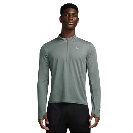 Nike Heren Core hardloopshirt met halve rits en lange mouwen (Groene klei) - Image 1