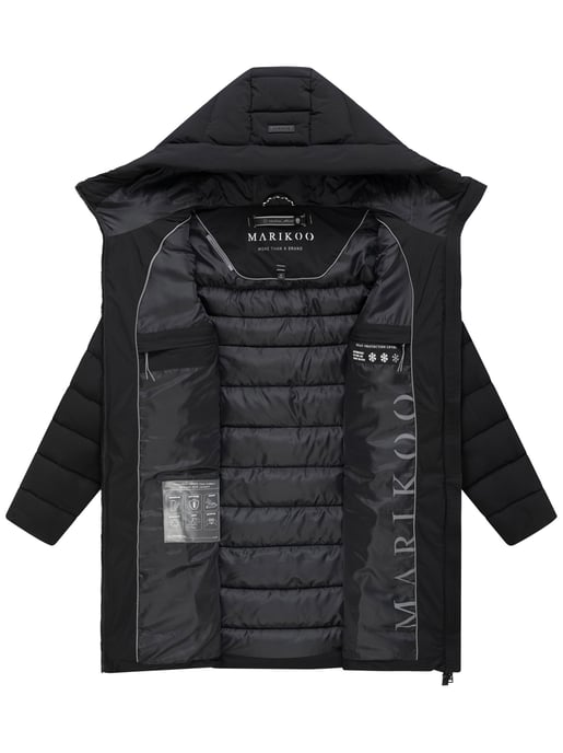 Marikoo Nanoraa lång quiltad kappa dam – figursydd med huva - Image 4
