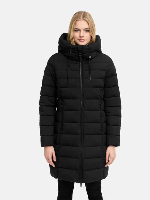 Marikoo Nanoraa lång quiltad kappa dam – figursydd med huva - Image 5