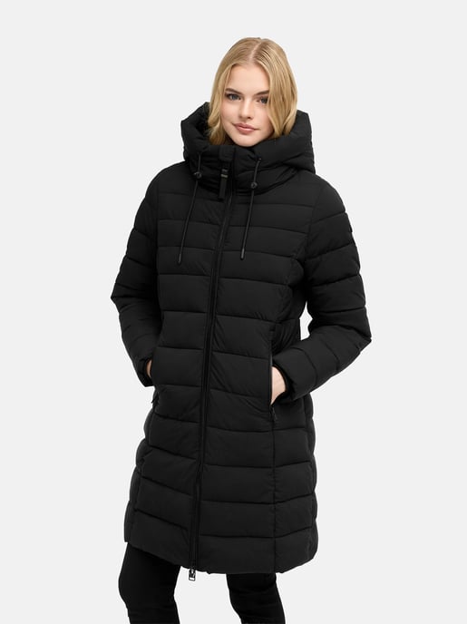 Marikoo Nanoraa lång quiltad kappa dam – figursydd med huva - Image 6