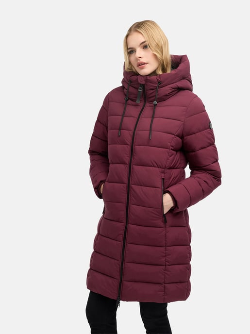 Marikoo Nanoraa lång quiltad kappa dam – figursydd med huva - Image 6