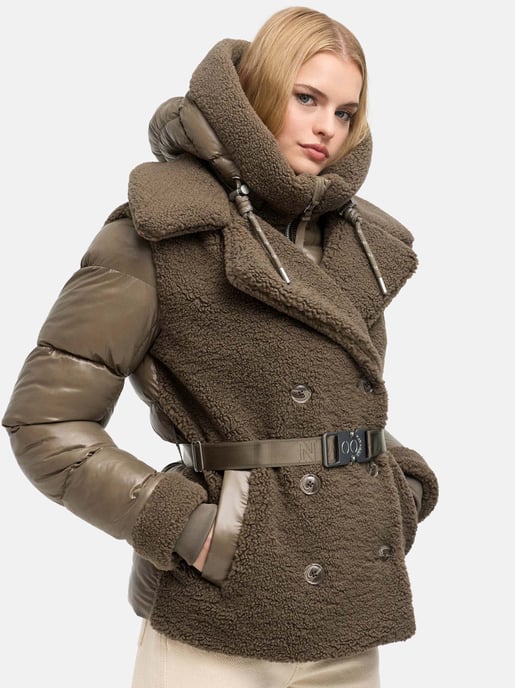 Navahoo Kuschelhäschen women’s teddy quilted jacket – detachable hood & belt - Image 6
