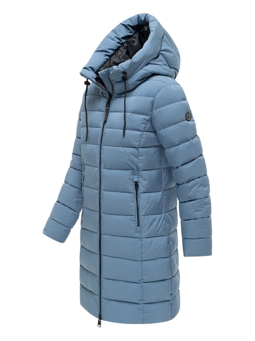 Marikoo Nanoraa lång quiltad kappa dam – figursydd med huva - Image 2