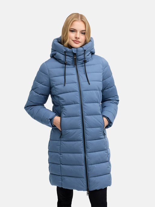 Marikoo Nanoraa lång quiltad kappa dam – figursydd med huva - Image 5