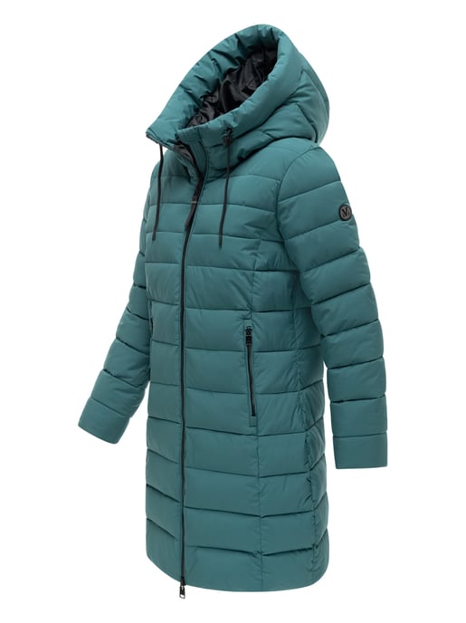 Marikoo Nanoraa women’s long quilted coat – slim fit with hood - Image 2