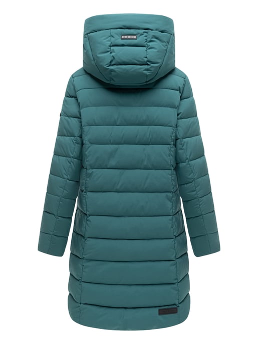 Marikoo Nanoraa women’s long quilted coat – slim fit with hood - Image 3
