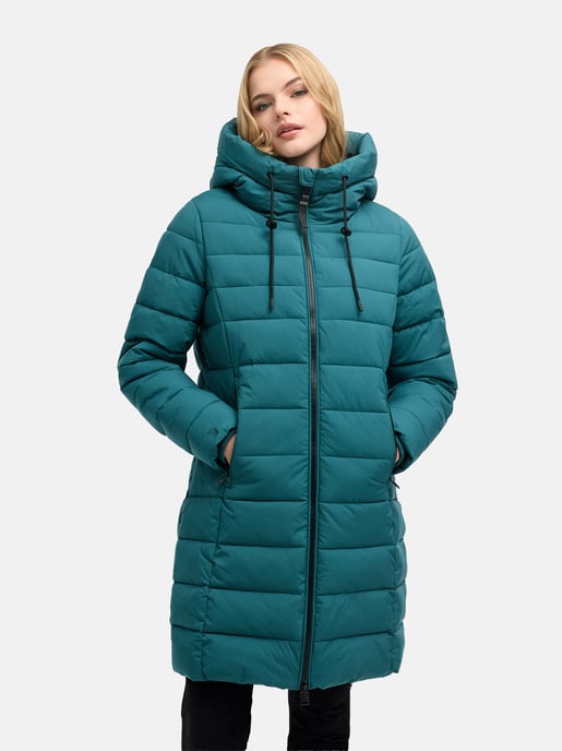 Marikoo Nanoraa women’s long quilted coat – slim fit with hood - Image 5