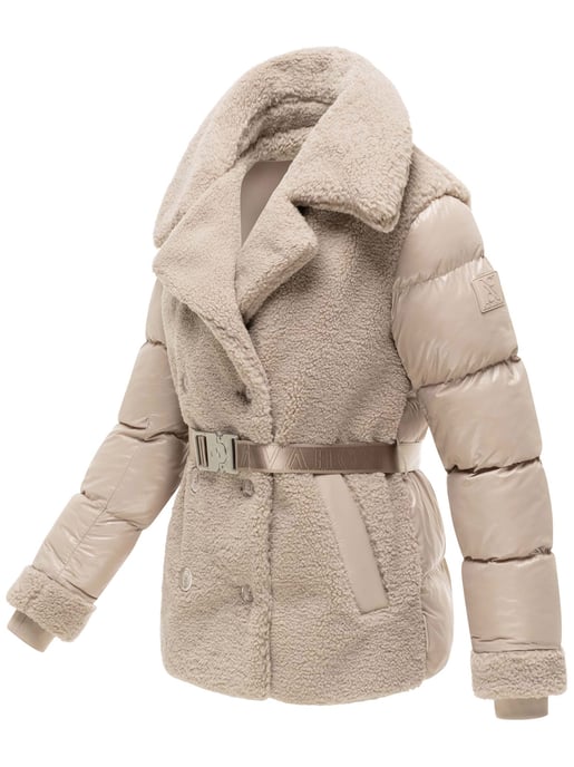 Navahoo Kuschelhäschen dames teddy gewatteerde jas – afneembare capuchon & ceintuur - Image 2