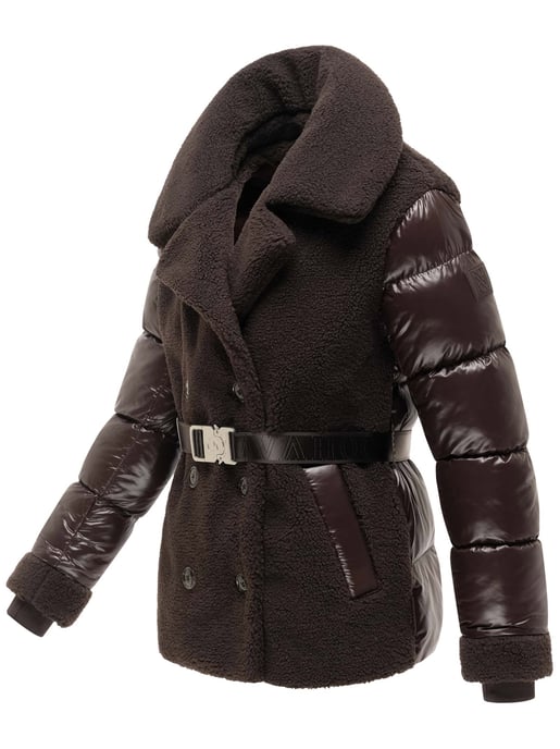 Navahoo Kuschelhäschen dames teddy gewatteerde jas – afneembare capuchon & ceintuur - Image 2