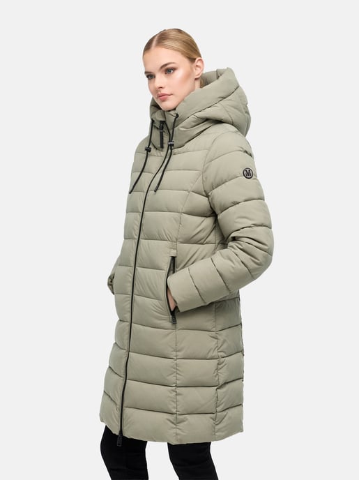 Marikoo Nanoraa lång quiltad kappa dam – figursydd med huva - Image 5
