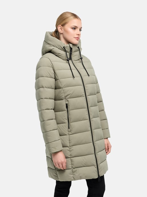 Marikoo Nanoraa lång quiltad kappa dam – figursydd med huva - Image 6