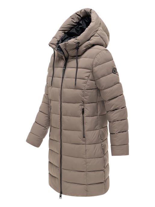 Marikoo Nanoraa lång quiltad kappa dam – figursydd med huva - Image 2