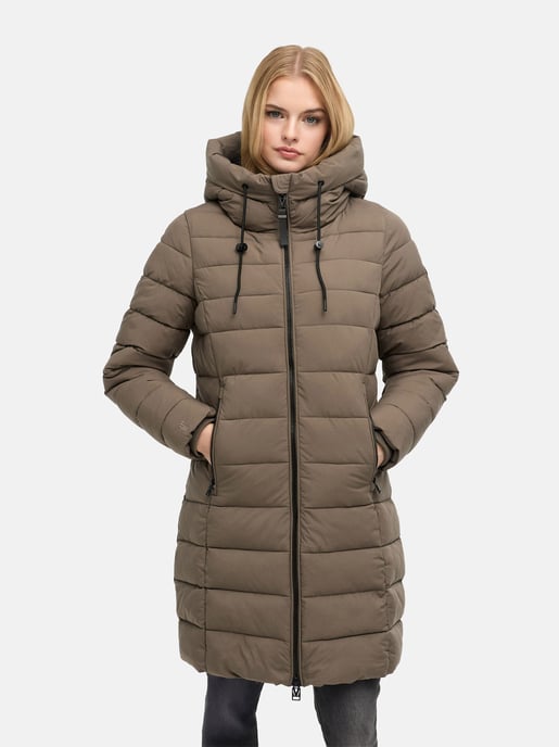 Marikoo Nanoraa lång quiltad kappa dam – figursydd med huva - Image 5