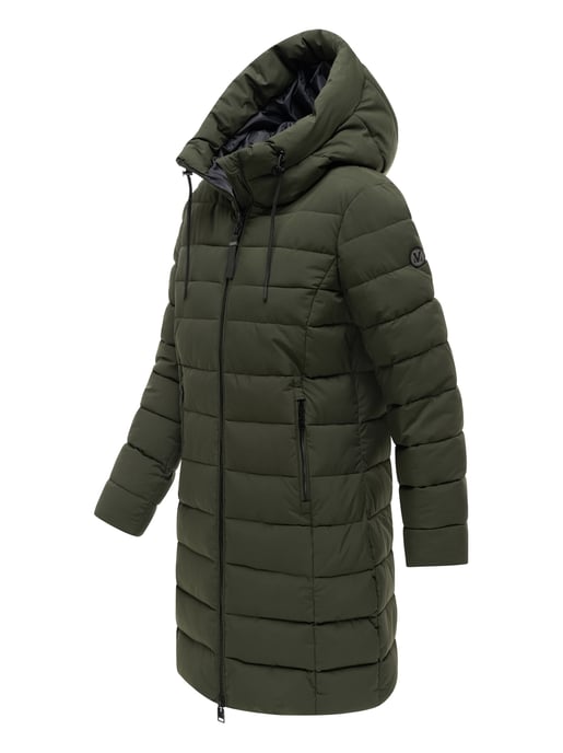 Marikoo Nanoraa women’s long quilted coat – slim fit with hood - Image 2