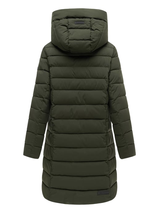 Marikoo Nanoraa women’s long quilted coat – slim fit with hood - Image 3