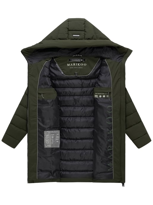 Marikoo Nanoraa women’s long quilted coat – slim fit with hood - Image 4