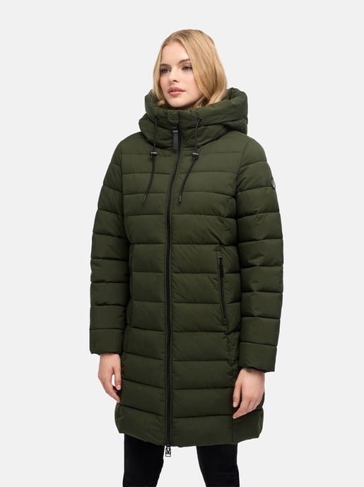 Marikoo Nanoraa women’s long quilted coat – slim fit with hood - Image 5