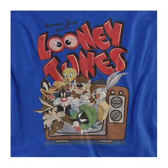 Looney Tunes Unisex T-shirt voor volwassenen ‘Saturday Mornings’ in heather-kleur (Royaal Blauw) - Image 3