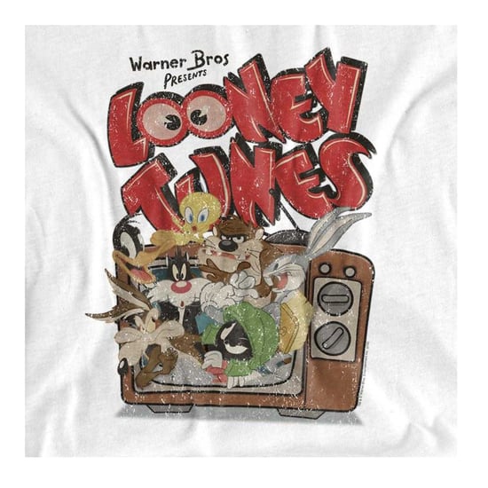 Looney Tunes Unisex T-shirt voor volwassenen ‘Saturday Mornings’ in heather-kleur (Wit) - Image 3