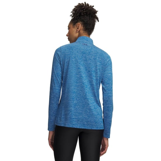 Under Armour Dames-top met halve rits en textuur (Aegean Blauw) - Image 2