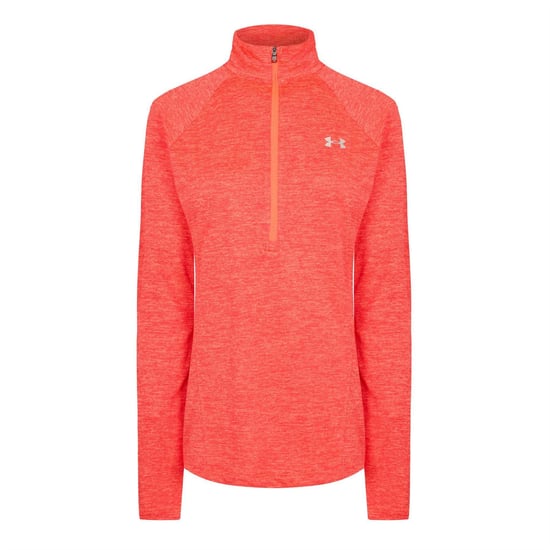Under Armour Dames-top met halve rits en textuur (Claret) - Image 1