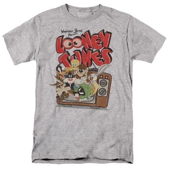 Looney Tunes Unisex T-shirt voor volwassenen ‘Saturday Mornings’ in heather-kleur (Atletische Heide) - Image 1