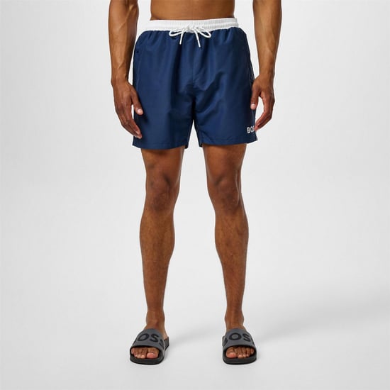 Boss Heren Zwemshort Zeesterren (Marine, Wit) - Image 3