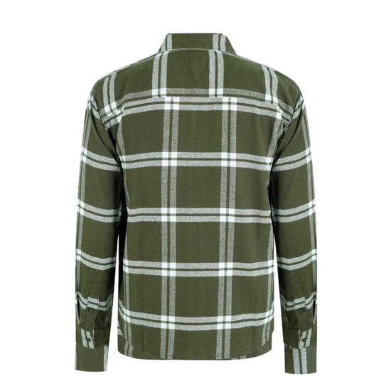 SoulCal Heren-shacket van geruite flanel met doorlopende rits en lange mouwen (Kaki Groen) - Image 2