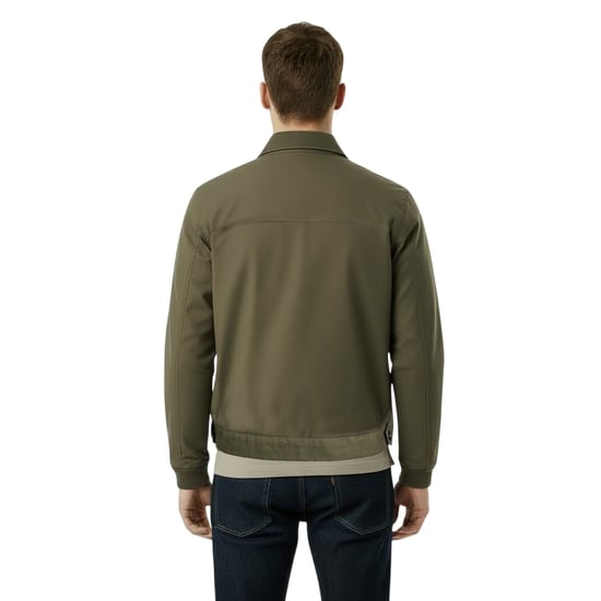 Jack Wills Heren-varsityjasje met kraag, effen (Olijf) - Image 4