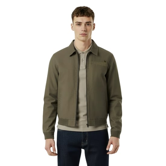 Jack Wills Heren-varsityjasje met kraag, effen (Olijf) - Image 5