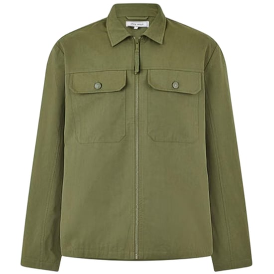 Jack Wills Heren Shire Utility-overshirt met doorlopende ritssluiting (Olijf) - Image 2