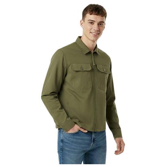 Jack Wills Heren Shire Utility-overshirt met doorlopende ritssluiting (Olijf) - Image 4