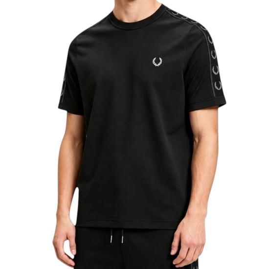 Fred Perry Men's Contrast Tape Ringer T-Shirt Black - Image 1