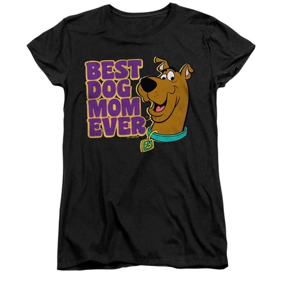 Scooby Doo Dames-T-shirt met nauwsluitende pasvorm: ‘Best Dog Mom Ever’ (Zwart) - Image 2