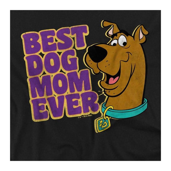 Scooby Doo Dames-T-shirt met nauwsluitende pasvorm: ‘Best Dog Mom Ever’ (Zwart) - Image 4
