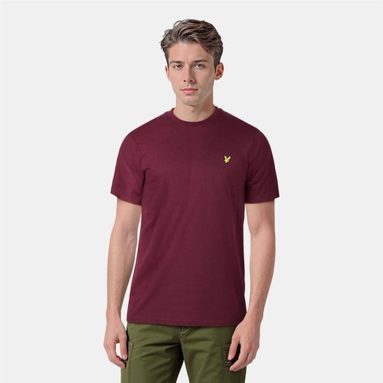 Lyle & Scott Mens Logo Cotton T-Shirt (Burgundy) - Image 3