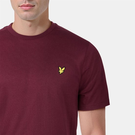 Lyle & Scott Mens Logo Cotton T-Shirt (Burgundy) - Image 5