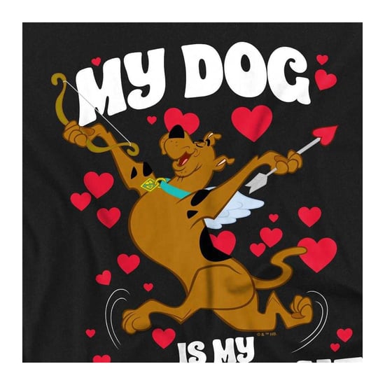 Scooby Doo Dames-T-shirt met nauwsluitende pasvorm: „My Dog Is My Valentine“ (Zwart) - Image 4