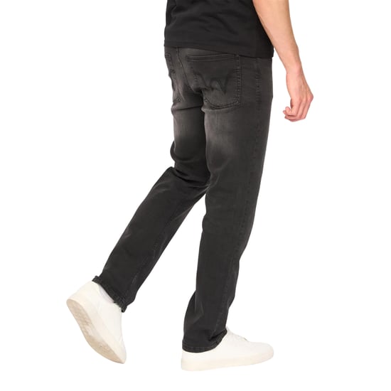Duck and Cover Mens Elix Cotton Denim Straight Leg Jeans (Black) - Image 2