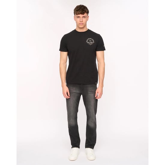 Duck and Cover Mens Elix Cotton Denim Straight Leg Jeans (Black) - Image 4