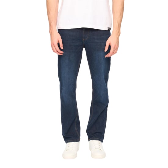 Duck and Cover Mens Elix Cotton Denim Straight Leg Jeans (Dark Wash) - Image 1