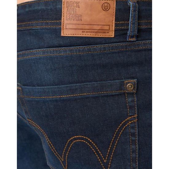 Duck and Cover Mens Elix Cotton Denim Straight Leg Jeans (Dark Wash) - Image 3