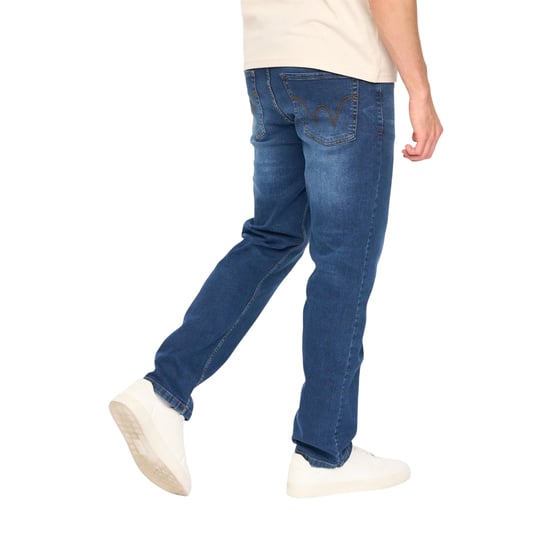Duck and Cover Mens Elix Cotton Denim Straight Leg Jeans (Mid Wash) - Image 2