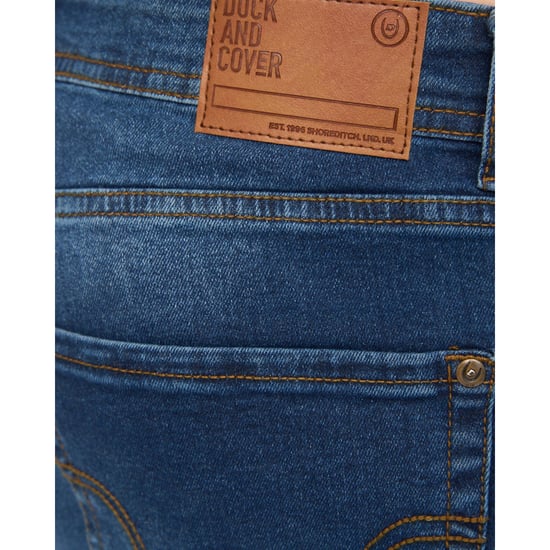 Duck and Cover Mens Elix Cotton Denim Straight Leg Jeans (Mid Wash) - Image 3