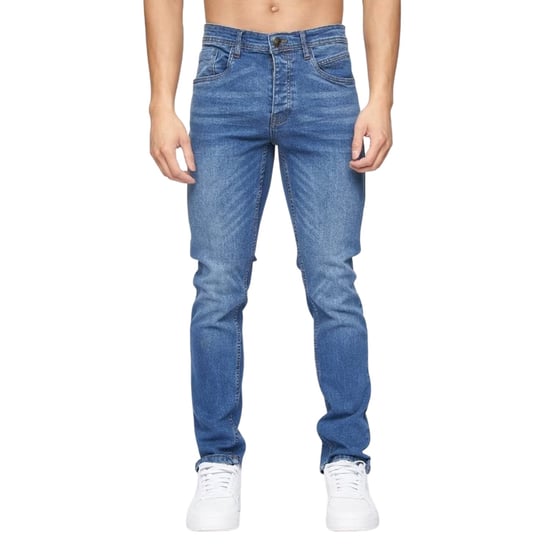 Crosshatch Vanliga Slim Jeans för herrar (Stentvätt) - Image 1